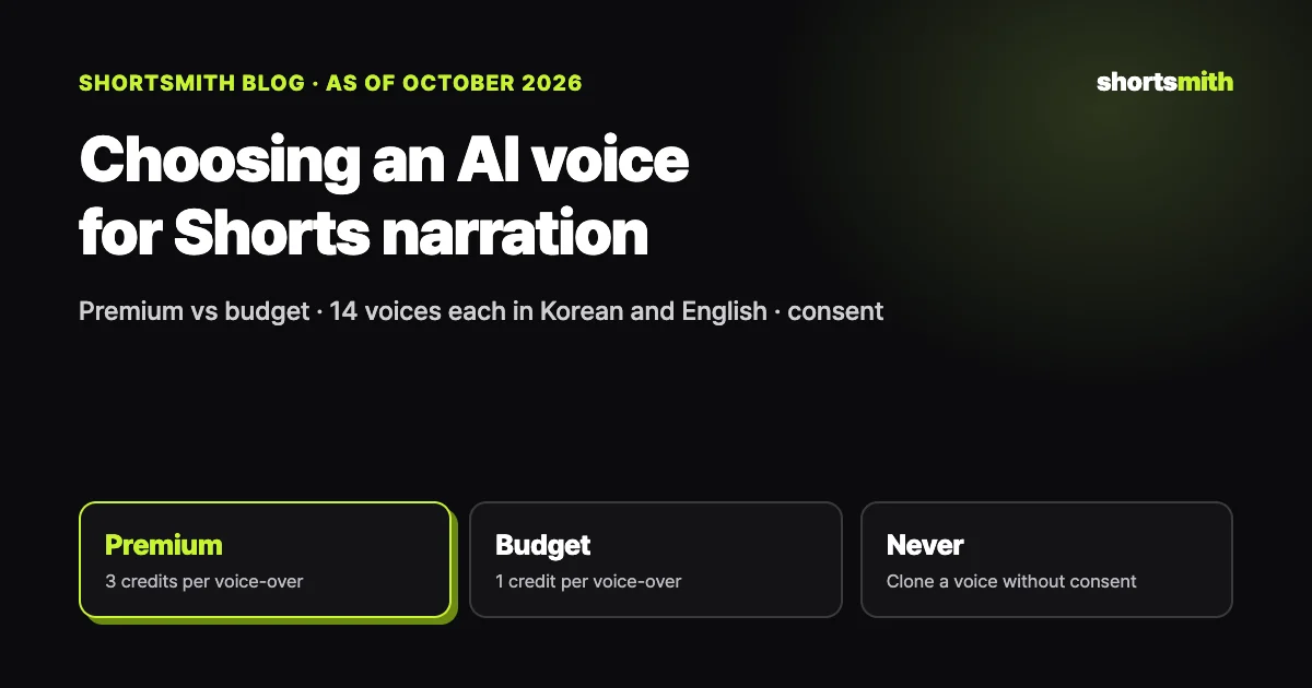 AI voice-over for Shorts: which voice to pick (October 2026)