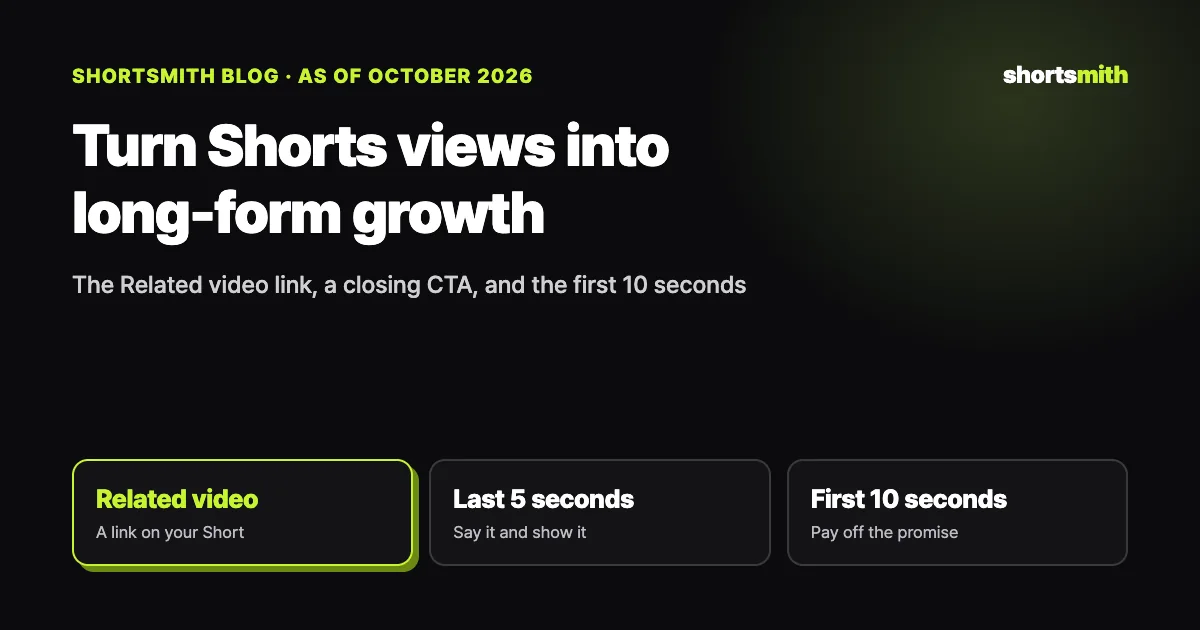 How to turn Shorts views into long-form channel growth (October 2026)